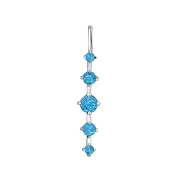 Charm Pendant Lab Created Blue Opal 925 Sterling Silver